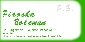 piroska boleman business card